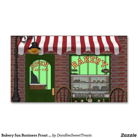 Bakery fun Business Front Business card Christmas Hallway, Door Decorations Classroom Christmas, Vintage Bakery, Bakery Store, Bakery Business Cards, Bakery Display, Shop Doors, Door Decorations Classroom, Holiday Door