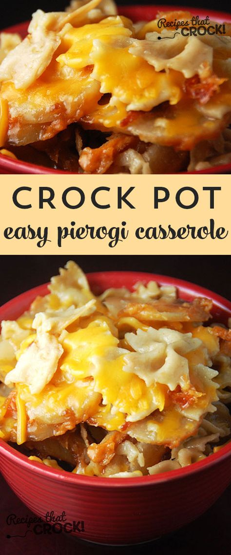 This Easy Pierogi Casserole is delicious and a snap to throw together! Such a fantastic recipe for dinner. Crock Pot Casserole, Crock Pot Easy, Pierogi Casserole, Crockpot Casserole, Crockpot Dishes, Crock Pot Slow Cooker, Easy Casserole Recipes, Crockpot Recipes Slow Cooker, Crock Pot Cooking