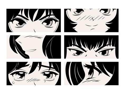 Manga Eyes, Eye Close Up, Eye Illustration, Cartoon Human, Illustration Art Design, Cartoon Faces, Human Face, Free Vector Graphics, Comic Styles