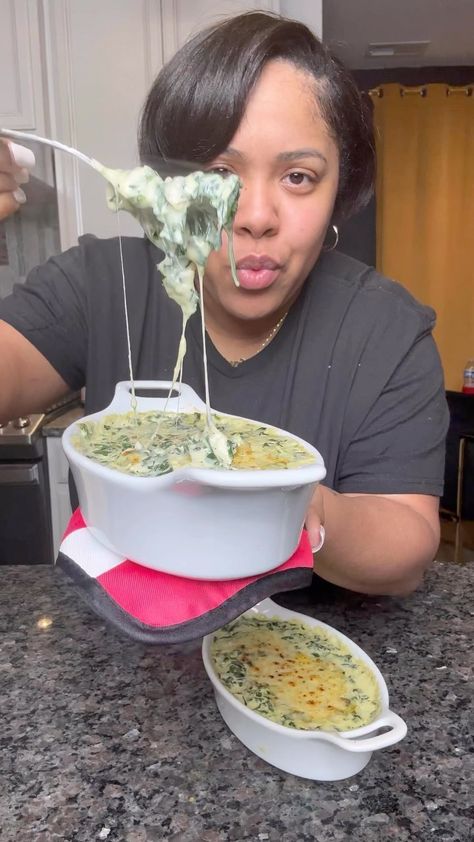 RECIPE BELOW! Why yall don’t like cream spinach? When I was a kid, i had spinach in a can before and was like NEVER AGAIN! Then i grew up… | Instagram post from Kimberly Nichols (@kimmyskreations.1) What To Make With Parmesan Cheese, Cheddar Spinach Dip Recipe, Quick Spinach Dip, Chicken And Spinach Dip, How To Make Cream Spinach, Garlic Spinach Dip, Spinach Chicken Dip, Spinach Dip With Chicken, How To Make Creamy Spinach