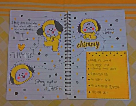 This is chimmy from bt12 
Made by jimin from bts Bt21 Journal, Bts Journal, Cow Art Print, Kawaii Disney, Diy Journal Books, Pinterest Diy Crafts, Bullet Journal Design Ideas, Diary Ideas, Bullet Journal Writing