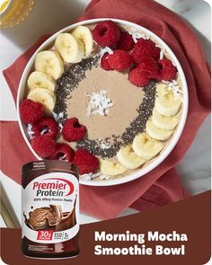 Premier Protein Smoothie, Smoothie Bowls Recipe Easy, Shake Ideas, Chocolate Protein Smoothie, Beautiful Brunch, Mocha Smoothie, Bowl Recipes Easy, Protein Smoothie Bowl, Wls Recipes