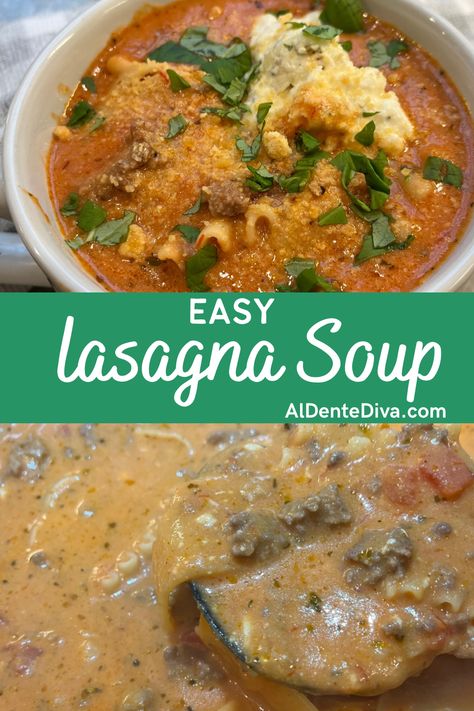 Easy Lasagna Soup Easy Lasagna Soup, Lasagna Soup Recipe, Recipe Using Chicken, Pot Lasagna, Italian Spices, Winter Comfort Food, Homemade Alfredo Sauce, Tomato Sauce Recipe, Lasagna Soup