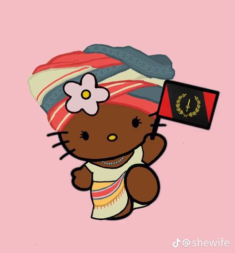 American Hello Kitty, Black American Heritage Flag, African American Flag, Black American, American Heritage, African American, American Flag, Hello Kitty, Flag