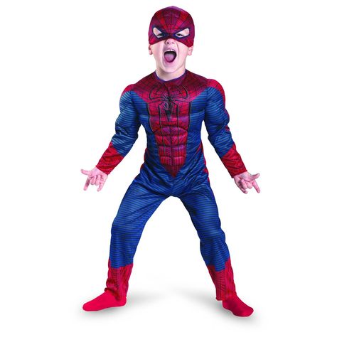 Kids Amazing Spider-man Movie Muscle Costume, Not Just for Halloween!  Jumpsuit with muscle torso and arms with soft fabric character headpiece  Toddler Sizes: 2T, 3T-4T, & 4-6  Official Marvel Licensed Costume Boys Spiderman Costume, Superhero Costumes For Boys, Superhero Photoshoot, Spider Girl Costume, Spiderman Halloween Costume, Spiderman Toddler, Spider Man Movie, Spiderman Outfit, Spiderman Costume