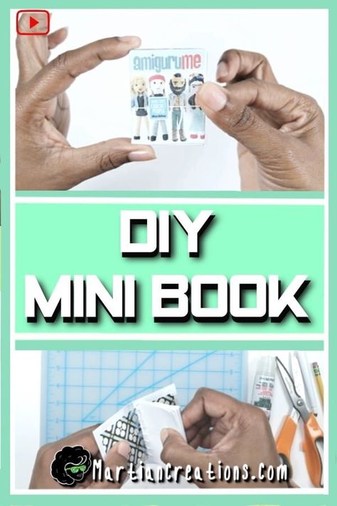 Make Mini Books, Make A Mini Book, Miniature Bookshelf, Tiny Books, Book Tutorial, Craft Projects For Kids, Mini Book, Social Media Site, Her. Book