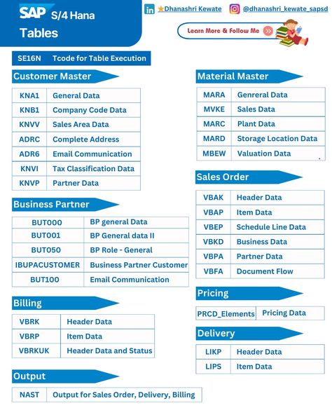 Business Data, Business Partner, Business Process, Communication, Finance, Coding