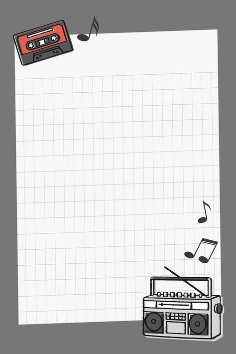 Music Frame Template Aesthetic, Music Frame Template, Music Background Aesthetic, Radio Background, Music Frame, Notes Background, Music Notes Background, Note Background, 90's Aesthetic