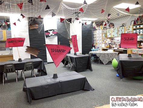 AHOY ME MATIES!! Setting sail to get into shipSHAPE with our room transformation! Pirate Day Classroom Transformation, Pirate Room Transformation, Pirate Classroom Transformation, Pirates School Theme, Pirate Theme Classroom, Cruise Theme, Pirate Classroom, Reading Cafe, Anchor Theme