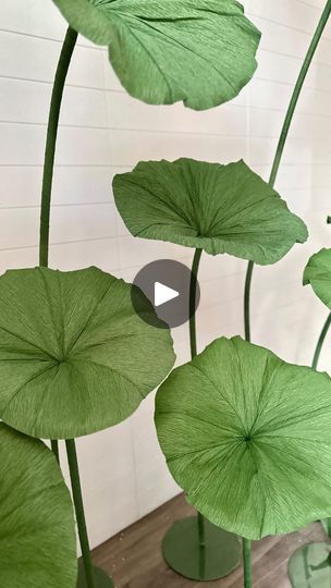 Giant Paper Leaves Diy, Giant Lotus Paper Flower, Diy Lotus Flower Backdrop, Giant Leaves Diy, Lotus Flower Decoration Ideas, Lotus Paper Flower, Lotus Decoration Ganpati, Giant Paper Leaves, Large Paper Leaves