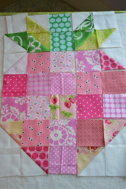 Strawberry Quilt Block, Quilt Guild Programs, Strawberry Quilt, Scrappy Quilting, Strawberry Social, Pixel Quilting, Patchwork Inspiration, Modern Baby Quilt, Scrappy Quilt Patterns