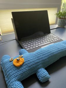 Crochet Keyboard Wrist Rest, Crochet Keyboard Mat, Crochet Wrist Rest, Keyboard Wrist Rest, Wrist Rest, Arm Rest, Magpie, Merino Wool Blanket, Keyboard