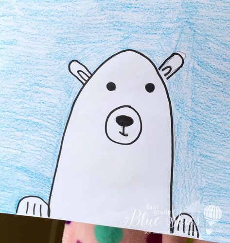 Polar Bear Directed DRawing Polar Bear Guided Drawing, Directed Drawing Polar Bear For Kids, Polar Bear Directed Drawing For Kids, Polar Bear Directed Drawing, Draw A Polar Bear, Directed Drawing Kindergarten, Polar Bears Activities, Yellow Books, Polar Bear Drawing