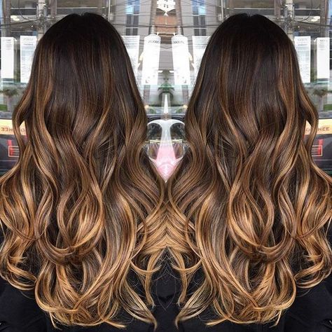 Boliage Hair, Brown Ombre Hair Color, Brown Ombre Hair, Ombre Hair Blonde, Luxy Hair, Caramel Hair, Caramel Highlights, Brunette Balayage Hair, Brown Hair Balayage