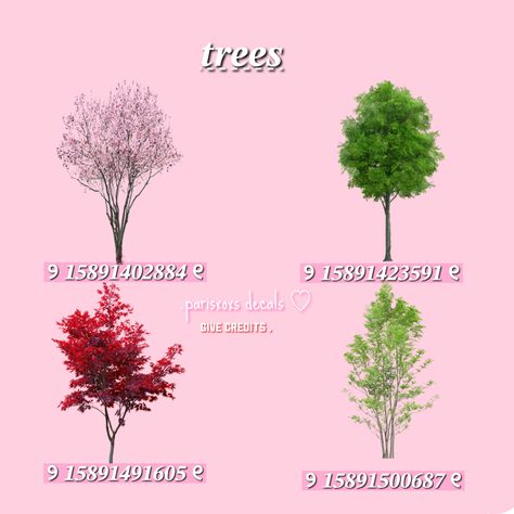 follow my tiktok - @parisxoxs How To Make A Custom Tree In Bloxburg, Pink Flower Decals Bloxburg, Tree Decal Codes Bloxburg, Tree Codes Bloxburg, Bloxburg Tree Decals Codes, Tree Decals Bloxburg, Bloxburg Tree Decals, Bloxburg Flower Decals Codes, Flower Decals Bloxburg