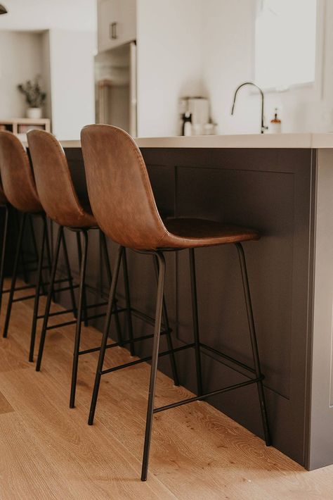 Leather Dining Room Chairs Modern, Stools With Backs For Kitchen Island, Barstool Chairs Kitchen Counters, Bar Stools Basement, Bar Area Rug, Leather Kitchen Bar Stools, Crate And Barrel Bar Stools, Mixed Bar Stools, Kitchen Bar Stools Farmhouse