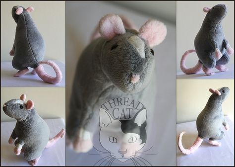 Cute Stuffed Handmade Plush Toys For Rats, Sewing Projects Toys, Rat Crafts, Handmade Christmas Gift Ideas, Food Plushies, Rat Art, Rat Toys, Pet Rat, Stuffed Bear