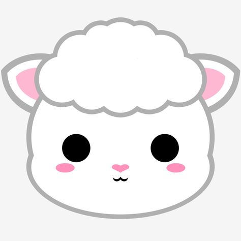 Sheep Head Drawing, Sheep Head, Animal Head, Cute Sheep Drawing, Sheep Cartoon, Sheep Drawing, Sheep Face, Cute Sheep, Cute Kawaii Drawings