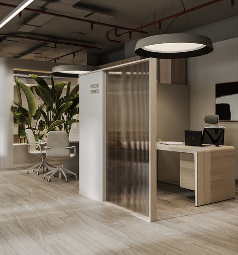 Arkan Office :: Behance Modern Natural Office Design, Low Height Partition Design, Office Architecture Interior, Industrial Modern Office Design, Architects Office Interior, Low Height Partition, Cubicle Office Design, Nordic Office Design, Office Partition Design