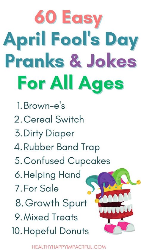 60 Easy April Fool's Day Pranks and Jokes for All Ages April Fools Day Pranks For Kids To Play On Parents, April Fools Pranks On Parents, April Fools Jokes For Kids, Jokes For Parents, Pranks For Parents, April Fools Pranks For Kids, April Fools Tricks, April Fools Day Pranks, April Fool's Pranks