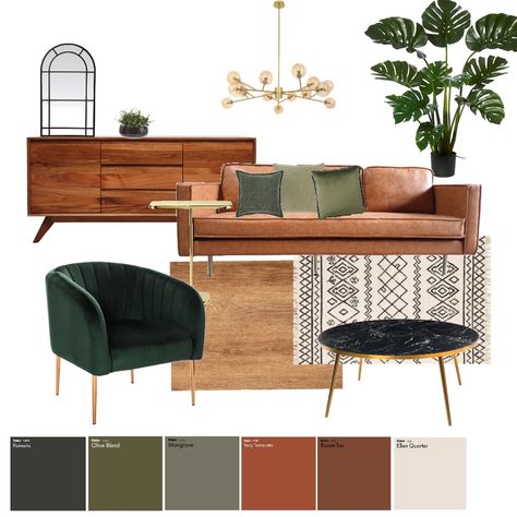 Oak Style Living Room, Mood Board House Design, Modern Boho Mood Board, Terracotta Interior Design Living Rooms, Brown Moodboard Interior Design, Hawaii Interior Design Decorating Ideas, Palette Home Decor, Terracotta Cushions Living Rooms, Lounge Mood Board