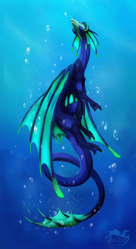 Sink or Swim by Soltia.deviantart.com on @DeviantArt Sea Serpent Art Water Dragon, Water Dragon Design, Fantasy Water Creatures, Water Dragon Drawing, Water Dragon Art, Underwater Dragon, Dragon Swimming, Mythical Water Creatures, Ocean Dragon