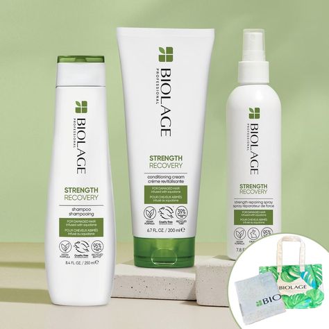 If you loved Biolage Keratin Dose and Fiber Strong... You'll LOVE this!🥰 Brand new to the Biolage range is Strength Recovery designed to repair, strengthen and increase managability of damaged hair! Try the Trio Pack today - SAVING OVER £10 and comes with a FREE Biolage Towel and Tote Bag🤯 Matrix Biolage, Edges Hair, Positive Words Quotes, Beauty Must Haves, Positive Words, Damaged Hair, Hair Products, Keratin, Things To Buy