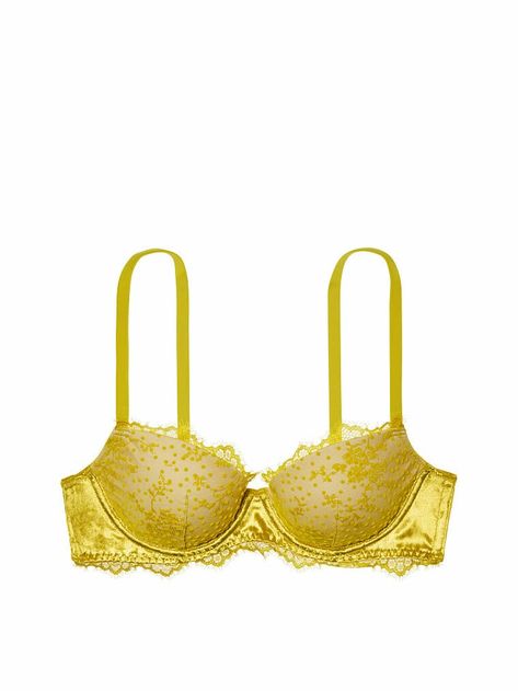 Yellow Bra, Mood Clothes, Demi Bra, Bra Set, Style Change, Bra Styles, Underwire Bra, Body Skin Care Routine, Victoria’s Secret