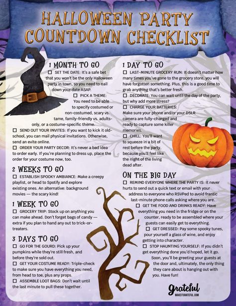 Halloween Party Program, Halloween Party Planning Checklist, Planning Halloween Party, Halloween Party List Checklist, Halloween Party Itinerary, How To Plan A Halloween Party, How To Host A Halloween Party, Halloween Party Decor Ideas For Adults, Hosting A Halloween Party