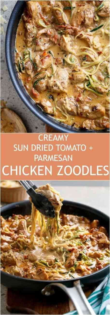 Chicken Zoodles, Low Carb Comfort Food, Tomato Parmesan, Resep Pasta, Zoodle Recipes, Keto Lasagna, Veggie Noodles, Spiralizer Recipes, Parmesan Chicken