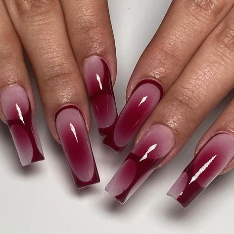 There's a new beauty trend taking over Instagram and it's absolutely stunning. Say hello to "quartz nails". Fall Long Acrylic Nail Designs, Pink Burgundy Nails, Nail Inspo Airbrush, Over The Top Nail Designs, Red On Red Nails, Square Nail Designs Trending Now 2024, Yk2 Nails Aesthetic, Winter Nail Trends 2024, Cranberry Nail Designs