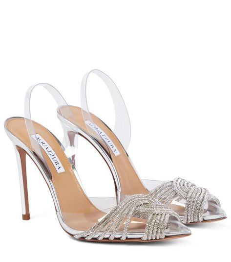 Best Bridal Shoes, Summer Luxury, Luxury Shoes Women, Aquazzura Shoes, Silver Pumps, Pump Dress, Factory Outlet, Slingback Pump, Slingback Sandal