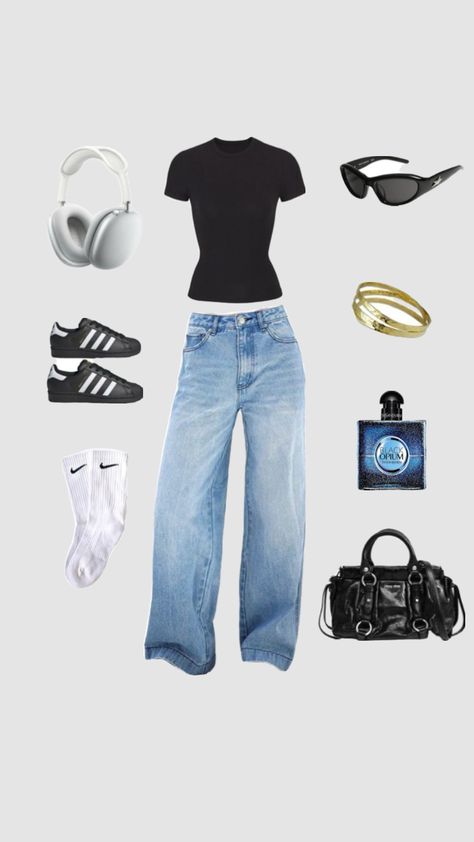 #outfit #shufflefyp Sandwich Method Outfit, Sandwich Outfit, Made With Shuffles, Collage Outfits, Fit Inspo, Fitness Inspo, Jean Outfits, Outfit Inspirations, My Style