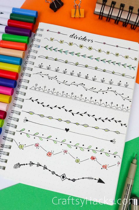 Assignment Decoration Ideas, Bullet Journal Dividers, Boarders Designs For Projects, Beginner Drawing Lessons, Beginner Drawing, Book Art Projects, Doodle Borders, Journal Lettering Ideas