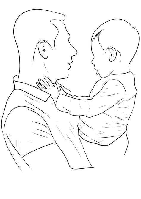 Meaningful Drawing Ideas, Meaningful Drawing, Outline Pictures, Drawing Ideas Easy, Small Pretty Tattoos, Mom Pictures, Meaningful Drawings, Dad Baby, Family Tattoos