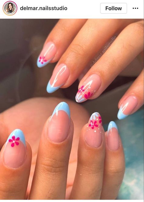 Hawaiian Nails, Cruise Nails, Beachy Nails, Simple Gel Nails, Summery Nails, Cute Nail Ideas, Girly Acrylic Nails, Classy Acrylic Nails, S Nails