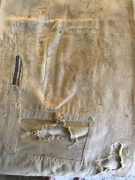 French Mattress, Farmhouse White, Grain Sack, Feed Sacks, Slow Stitching, Black And White Portraits, Reference Images, Fabric Art, White Fabrics