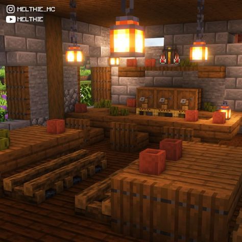 Minecraft Restaurant, Tavern Interior, Taverna Medieval, Medieval Tavern, Interior Minecraft, Minecraft Decoration, Minecraft Interior, Minecraft Structures, Minecraft Interior Design