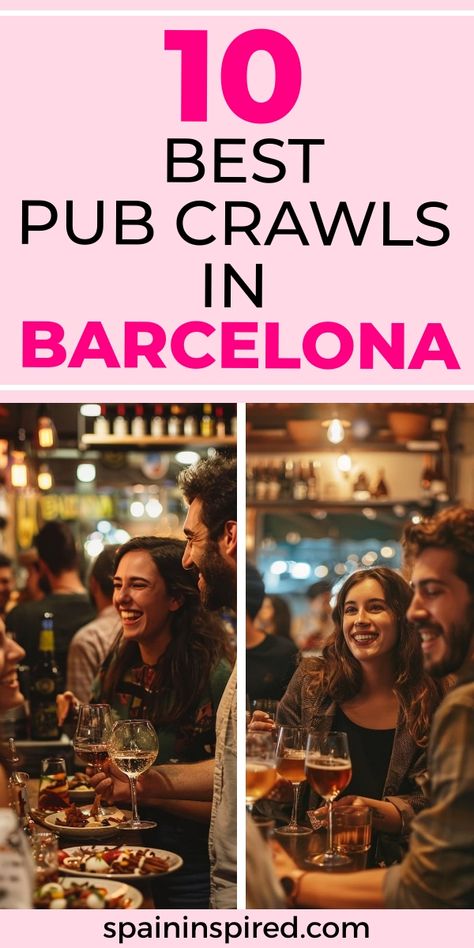 Ready for a night to remember in Barcelona city? This article on Barcelona pub crawls is your ultimate Spain travel guide to the city’s best bars and nightlife. Perfect for anyone planning a Barcelona vacation or looking to spice up their Spain tour, these pub crawls are an excellent way to experience local culture. Get the top Barcelona travel tips to make your night out smooth and fun, and learn what not to do in Barcelona to avoid any pitfalls. Make this pub crawl a standout feature of your S Barcelona Day Trips, Barcelona Bars, Barcelona Vacation, To Do In Barcelona, Spain Tour, Spain Itinerary, Fellow Travelers, Visit Barcelona, Spain Travel Guide