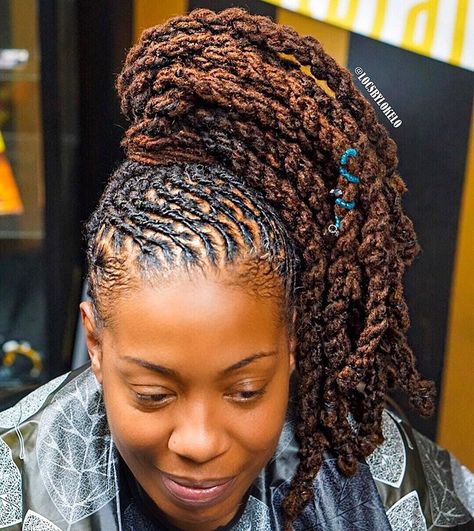 Locstars 🌟Have you booked your back to school appointment⁉️Everyone needs to go back to school SNATCHED! & my appointments fill quick so… Loc Styles Black Women, Formal Loc Styles, Faux Hairstyles, Braids Over Locs, Dreadlock Braids, Short Dreadlocks Styles, Dreads Styles For Women, Blonde Dreadlocks, New Natural Hairstyles