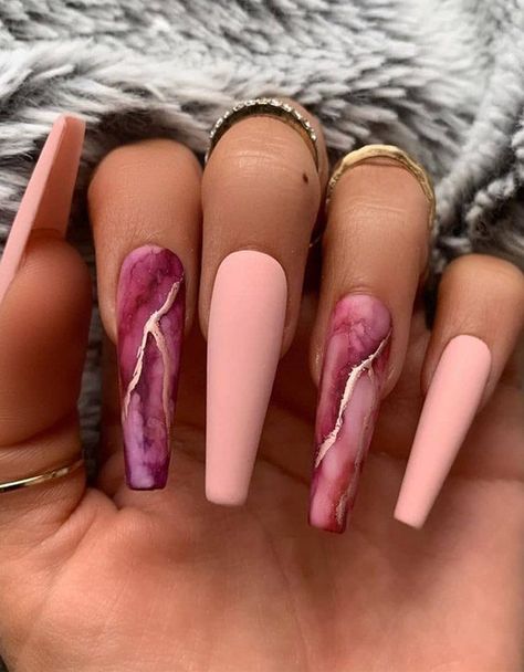 Elegant Long Coffin Nail Style for All Girls Hot Nail Designs, Nails Today, Fall Acrylic Nails, Long Acrylic Nails Coffin, Coffin Nails Long, Nails 2020, Summer Acrylic Nails, Marble Nails, Hot Nails