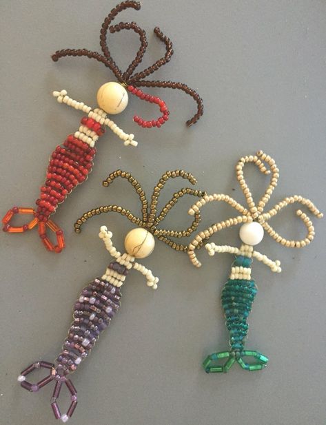 Pony Bead Mermaid Pattern, Beaded Octopus Tutorial, Mermaid Seed Bead Bracelet, Summer Crafts For Adults, Beaded Seahorse, Melted Pony Beads, Bead People, Beaded People, Profitable Crafts