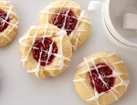 Peanut Blossom Cookies, Cookies Thumbprint, Pat A Cake, Raspberry Thumbprint, Rugelach Recipe, Spritz Cookie, Raspberry Thumbprint Cookies, Spritz Cookie Recipe, Almond Shortbread