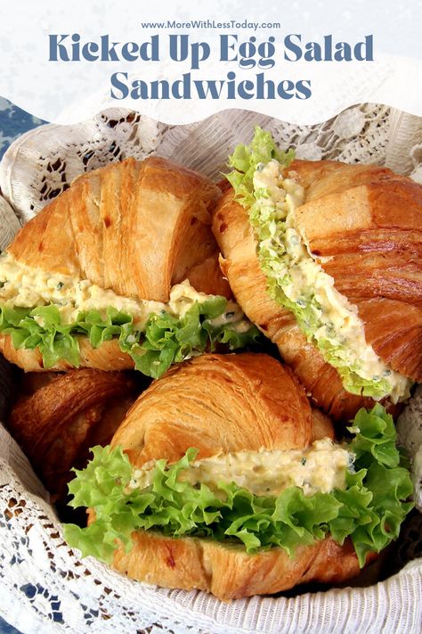 Egg Salad Croissant Sandwich, Crossiant Sandwich, Sandwiches Party Tray, Classic Egg Salad Recipe, Pizza Sandwich Recipe, Sloppy Joe Recipe Easy, Homemade Sloppy Joe Recipe, Egg Salad Sandwich Recipe, Best Egg Salad Recipe