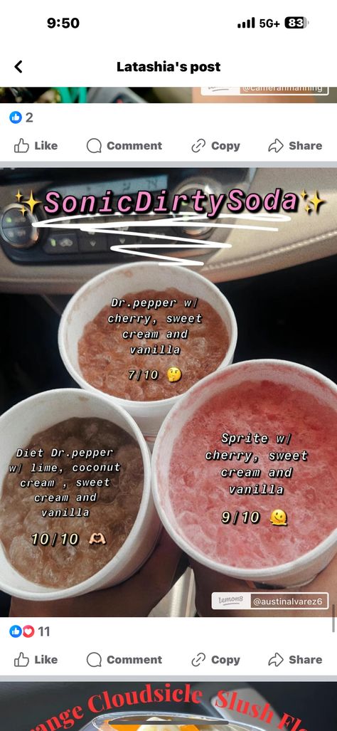 Sonic Drinks At Home, Sonic Soda Ideas, Sonic Drinks Dr Pepper, Sonic Dirty Dr Pepper, Dirty Drinks From Sonic, Sonic Drinks With Sweet Cream, Sonic Dirty Soda, Dirty Sonic Drinks, Sonic Dirty Soda Recipes