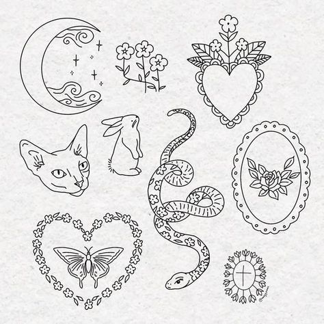 Flash Cards Tattoo, Cute Tattoo Flash, Cute Flash Tattoos, Romantic Tattoos, Available Appointments, Tattoo Designs Drawings, Dainty Tattoo, Tattoos With Kids Names, Witch Tattoo