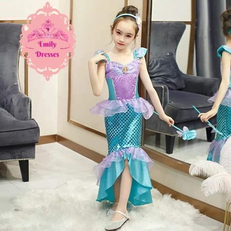 Ariel Mermaid Costume, Mermaid Princess Dress, Mermaid Costumes, Disney Costume, Costume Princess, Ariel Mermaid, Childrens Clothes Girls, White Mermaid, Princess Ariel