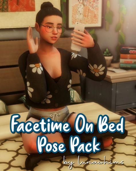 📱Facetime On Bed - Pose Pack📱 | lunawhims on Patreon Sims 4 Crying Poses, Sims 4 Phone Poses, Sims Aspirations, Sims Storylines, On Bed Pose, Bed Pose, Sims4 Poses, Sims 4 Poses, Sims 4 Beds