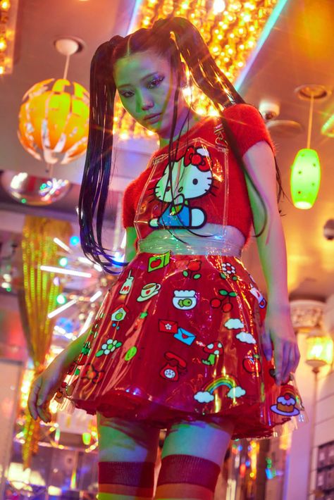 Dolls Kill's New Collab With Hello Kitty Is Peak Tokyo Punk Punk Aesthetic Outfit, Plus Size Rave, Meg Griffin, Kawaii Punk, Hello Kitty Merchandise, Mary Jane Platform Shoes, Hello Kitty Dress, Hello Kitty Clothes, Hello Kitty Aesthetic