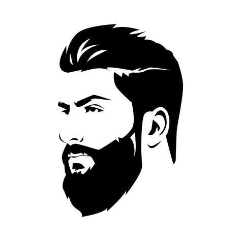 portrait of handsome man silhouette with mohawk hairstyle, beard. cool. vector graphic. isolated on white background Beard Silhouette, Cool Vector, Mohawk Hairstyle, Man Silhouette, Beard Men, A Darker Shade Of Magic, Mohawk Hairstyles, Handsome Man, Dark Shades